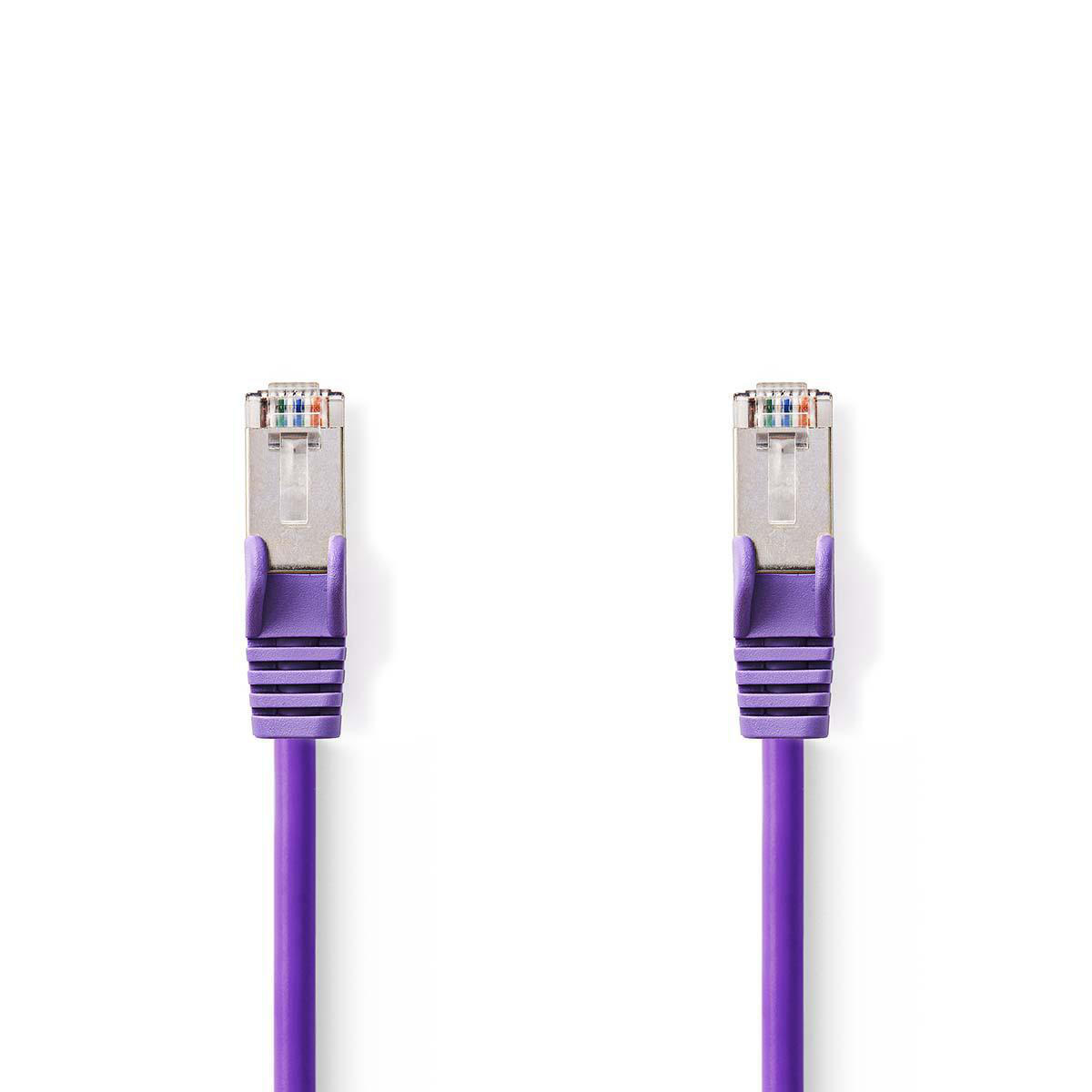 Nedis CAT5e-Kabel | SF/UTP | RJ45 Male | RJ45 Male | 15.0 m | Rond | PVC | Violet | Polybag