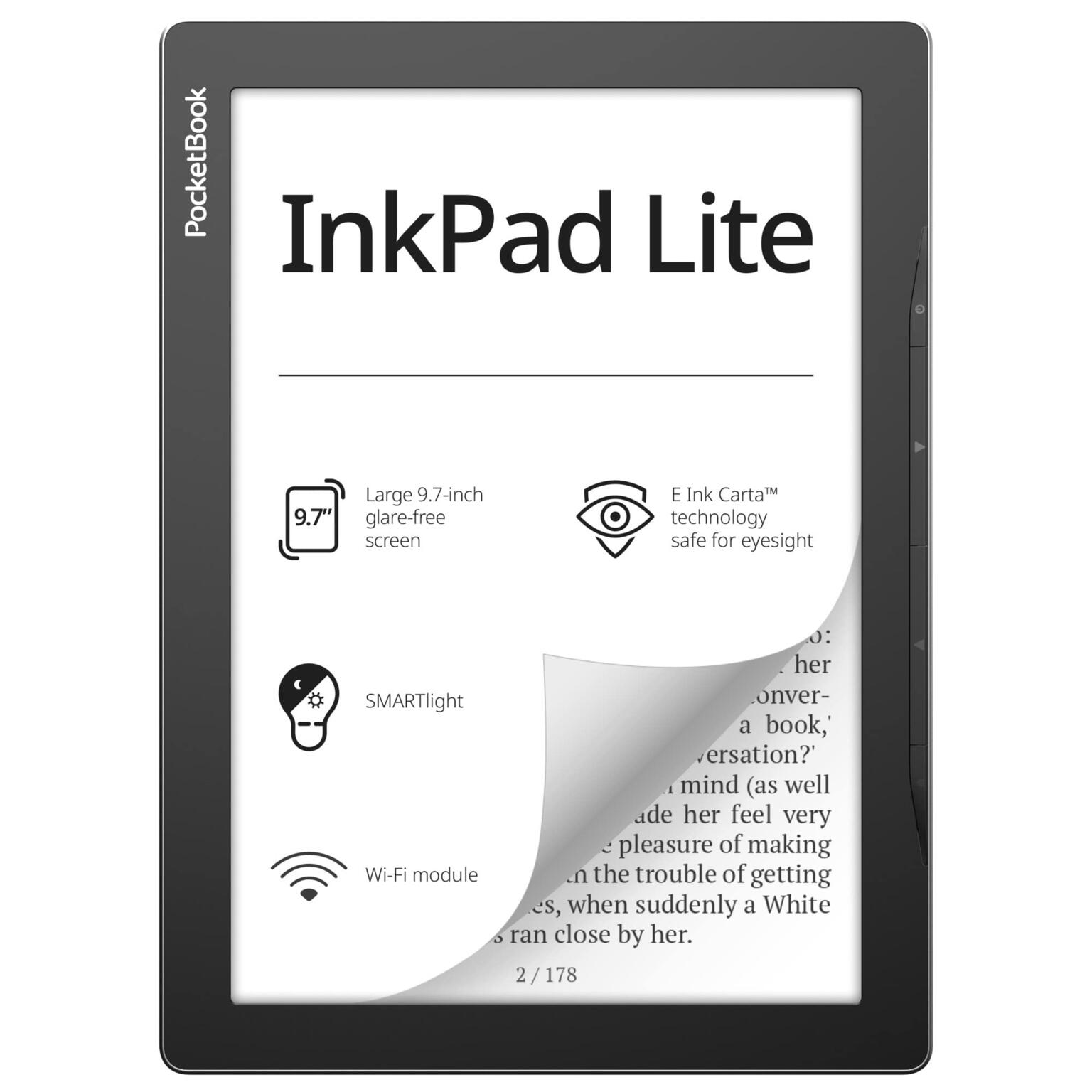 PocketBook InkPad Lite eBook-reader 24.6 cm (9.7 inch) Donkergrijs