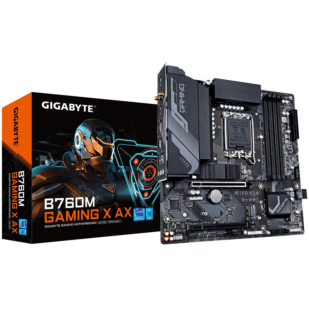 Gigabyte B760M GAMING X AX Moederbord Socket Intel 1700 Vormfactor Micro-ATX Moederbord chipset Inte