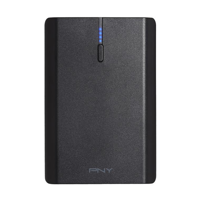 Image of PNY PowerBank - T10400 - 10400mAh 2 Output 2.4 AMP-1.0 AMP LED black